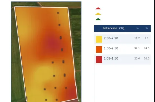Mapa de potassio na CTC